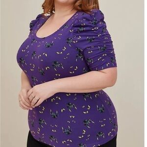 Torrid Disney The Haunted Mansion Foxy Puff Sleeve Top